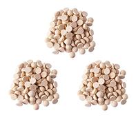 Giwnhvx 300 Pièces 20 mm Demi-Perles en Bois, Boules de Bois Rondes Naturelles Fendues Inachevées Perles en Vrac pour Bricolage Artisanat Noël