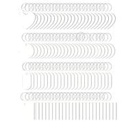 Giwnhvx 300 Pièces de Porte-Clés Vierges à Sublimation en Vrac, Transfert Thermique Double Face, Ensemble Vierge en MDF avec Anneaux de Porte-Clés