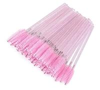 Giwnhvx 300 PièCes SéRies Brosse à Cils Jetable Tige de Cristal Brosse de Maquillage Portable Recourbe-Cils (Rose)