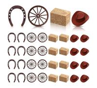 Giwnhvx 32 Pièces Décorations de Fête Occidentales pour Filles de Cowboy Fournitures de Fête Vintage Western Horseshoe RaceDerby