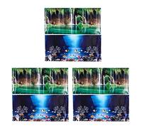 Giwnhvx 3X Bleu Frais Mer Fond Aquarium Ocean Paysage Affiche Fond de Reservoir de Poissons