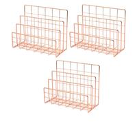 Giwnhvx 3X Bureau Étagère de Bureau en Métal Rose Bloc de Livre une Trois Couches Étagère de Table pour Magazines