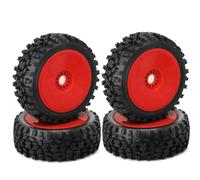 Giwnhvx 4 Pièces 1/8 RC Roue En Caoutchouc pour Pneus 120 mm 112 mm Pneu 17 mm Hexagonal pour Voiture 1/8 RC Sur Route Hors Route, Rouge
