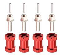 Giwnhvx 4 Pièces 12 mm Adaptateur D'Entraînement de Moyeu de Roue Hexagonale 20 mm Coupleur de Combinateur D'Extension pour 1/10 RC Voiture Chenille SCX10 D90, Rouge