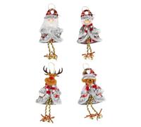 Giwnhvx 4 Pièces Cloche de Noël Arbre de Noël Fenêtre Cheminée Décorations Suspendues Cloche de Noël