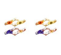 Giwnhvx 4 pièces de fleurs séchées en résine pour livres avec pouce-supports en résine faits à la main signets ouvrés livres légers (style frais)