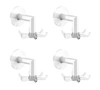 Giwnhvx 4 pièces de rangement pivotant mural pour baignoire avec crochets pour ustensiles de cuisine et serviettes transparent-blanc