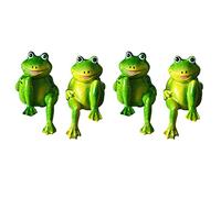 Giwnhvx 4 Pièces/Ensemble Mignon RéSine Assis Grenouilles Statue en Plein Air Jardin Magasin Grenouille Décorative Sculpture pour Bureau Décor de Jardin Ornement S2