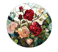 Giwnhvx 4 Pièces Pendentif Disque Acrylique avec Chaîne Pendentif Rétro Européen Fleur Colorée Pendentif Femme Accessoires YK282