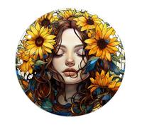 Giwnhvx 4 Pièces Pendentif Disque Acrylique avec Chaîne Pendentif Rétro Européen Fleur Colorée Pendentif Femme Accessoires YK289