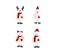 Giwnhvx 4 Pièces Pendentifs de Noël à Suspendre Élan-Vieil Homme Fille-Bonhomme de Neige Décor d'arbre pour Ornements