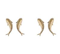 Giwnhvx 4 Pièces Résine Carpe Poisson Doré Suspendu Mural Ornement Personnalité Poissons Figurines pour La Maison Restaurant Fond Décoration Murale