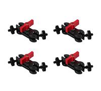 Giwnhvx 4 x griffe à double boule 6,35 mm trépied Magic Arm Mount Adapter DSLR appareil photo accessoire pour moniteur LED lumière rouge