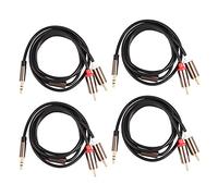 Giwnhvx 4 x Jack 3,5 mm A 2 Audio AUX Diviseur stéréo de 3,5 mm à 2 haut-parleurs Cable 1 m