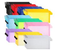 Giwnhvx 40Pack 10 Couleurs Pochette en à Fermeture Éclair, Sac à Crayons Coloré de Voyage Polyvalents pour Fournitures de Bureau Voyage