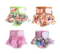Giwnhvx 4PCS Pantalons Menstruels pour Animaux de Compagnie Lavables Culottes Durables pour Chiens Jupes pour Chiens Femelles en Période Menstruelle XS