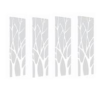 Giwnhvx 4X 3D Acrylique Arbre Miroir Mural Autocollant Amovible Bricolage Art Decal Home Decor Mural 100X28CM