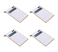 Giwnhvx 4X Calculatrice, design élégant et mince, électronique de bureau, calculatrice de bureau une double alimentation, énergie solaire, écran LCD incliné, design incliné,