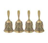 Giwnhvx 4X Cloche de Main, Bague Ton Métal Alarme Main dans La Main Un Sonnette de Service Bureau Cloche Cloche Or