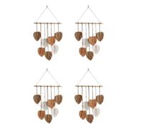 Giwnhvx 4X Feuille Macramé Tenture Murale Boho Room Home Decor Tissé EsthéTique Tapisserie Murale Home Room Mariage DéCoration