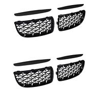 Giwnhvx 4X Gloss Noir Et Chrome Diamond Meteor Dernier Style Grille pour Série 3 E90 E91 325I 328I 335I Pre- 2005-2008