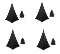Giwnhvx 4X Housse de support pour haut-parleur,Support de haut-parleur DJ Jupe pour trépied avec sac de transport,Couverture noire à 360 degrés pour mariage, concert théâtral