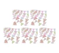 Giwnhvx 5 bannières en tissu de 40 pieds, bannières pour l'extérieur de 42 pièces, drapeau d'un triple angle en coton vintage floral pour la fête d'anniversaire dans le jardin
