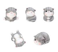 Giwnhvx 5 PCS Exquise Crazy Cat Doll Figurine Décoration de la Maison Résine Dessin Animé Chaton Décoration Cadeau pour La Maison Décoration