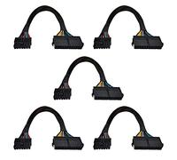 Giwnhvx 5 x avec gaine tressée pour adaptateur d'alimentation principal ATX 24 broches 14 broches pour PC et serveur de 12 pouces (30 cm)