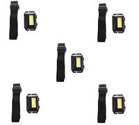 Giwnhvx 5 x Cob LED Mini lampe frontale 3 modes étanche à la pluie lampe torche lampe de poche pour camping extérieur pêche noir