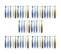 Giwnhvx 50 Pièces Souple Silicone Ver Marin Swimbait Streamer Accessoires de Pêche avec Silicone 5 cm