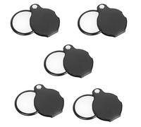 Giwnhvx 5pcs Loupe D'agrandissement De Poche Pliante Loupe Lentille D'agrandissement 3X en Cuir Pliant Lentille D'agrandissement