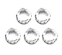 Giwnhvx 5pièces 40MM Feng Shui Pendentif de Boule de Cristal Facette Decoration (Transparant)