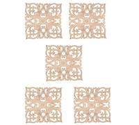 Giwnhvx 5X Fourniture de Décalques en Bois Applique de Style Européen Accessoires de Sculpture sur Bois Réal et au Détail.Sculpture sur Bois 20x20x1Cm