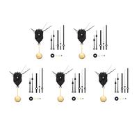 Giwnhvx 5X MéCanisme de Mouvement D'Horloge à Pendule Bricolage avec 15 Paires de Mains DifféRentes Kit D'Horloge Murale à Arbre de RéParation de Quartz PièCes de Remplacement