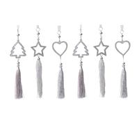 Giwnhvx 6 Pièces Arbre de Noël Coeur Étoile Forme Pendentifs de Noël Festival Suspendus Décor Cadeau de Noël