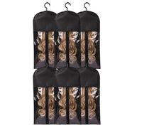 Giwnhvx 6 Pièces de de Rangement pour Extensions de Cheveux Longs, de Transport pour Perruques Non Tissés Anti-Poussière avec Cintre pour Organisateur de Salon à Domicile
