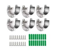 Giwnhvx 6 pièces de support pour en acier inoxydable, pour garde-robe, support pour avec bride et (en forme de U)
