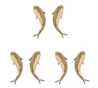 Giwnhvx 6 Pièces Résine Carpe Poisson Doré Suspendu Mural Ornement Personnalité Poissons Figurines pour La Maison Restaurant Fond Décoration Murale