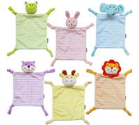 Giwnhvx 6 PièCes SéRies Nouveau-NéS Infantile Rassurer Animal Doux RéConfortant PoupéE en Peluche Apaiser éDucatifs en Peluche