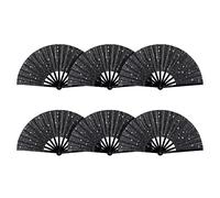 Giwnhvx 6 Pièces Ventilateur à Main Pliant Ventilateur de Poche Vintage Rétro Chinois Ventilateur Pliant pour Femmes Club Fête Performance Décoration Facile à Utiliser