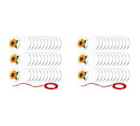 Giwnhvx 60 Pièces Blancs Acryliques 2 Pouces, Feuille Acrylique Cercle Clair avec Trou, Disque Rond Acrylique Blancs, Cadeaux de Bricolage d'anniversaire de Noël
