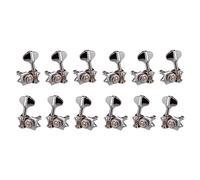 Giwnhvx 6L6R Lot de 12 chevilles d'accordage 1:18 pour guitare acoustique ou électrique Argenté