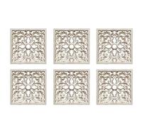 Giwnhvx 6X Caoutchouc Bois Sculpté Floral Decal Artisanat Onlay Applique Meubles DIY Décor F: 20 x 20 cm