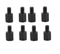 Giwnhvx 8 PCS Moto Adaptateurs Miroirs Convertit le sens de l'heure 8 mm à 10 mm Noir