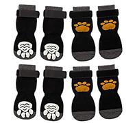 Giwnhvx 8 PièCes Chaussettes AntidéRapantes pour Chien Chaussettes AntidéRapantes pour Chien avec ContrôLe de Traction à Sangle RéGlable pour Usage IntéRieur sur Plancher de Bois Franc