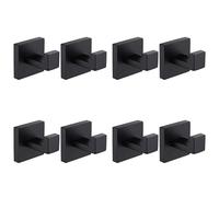 Giwnhvx 8 Pièces Noir Mat Porte-serviettes Salle De Bains en Acier Inoxydable Antirouille Cintre Cintre Cintre Un Mur Carré WC Cuisine Lourd Porte Cintre