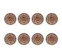 Giwnhvx 8X Appliques en Bois Rond de Sculpture de Fleurs Sculptées pour Décalque de Moulures en Bois Non-Peintes Meuble Armoire Figurine Décorative