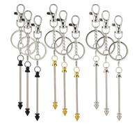 Giwnhvx 9 Pièces 3 Couleurs Porte-Clés Perlés en Vrac Métal Perlé Porte-Clés Barres Vierges Porte-Clés Barre avec Fermoirs à Griffes Chaîne de Clés en Perles