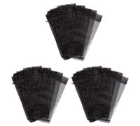 Giwnhvx 90 PièCes Séries de Bouteille de Vin en Organza Noir, Pochettes-Cadeaux de Bouteille en Transparente Couvre-Vin Robes avec Cordon pour Toussaint